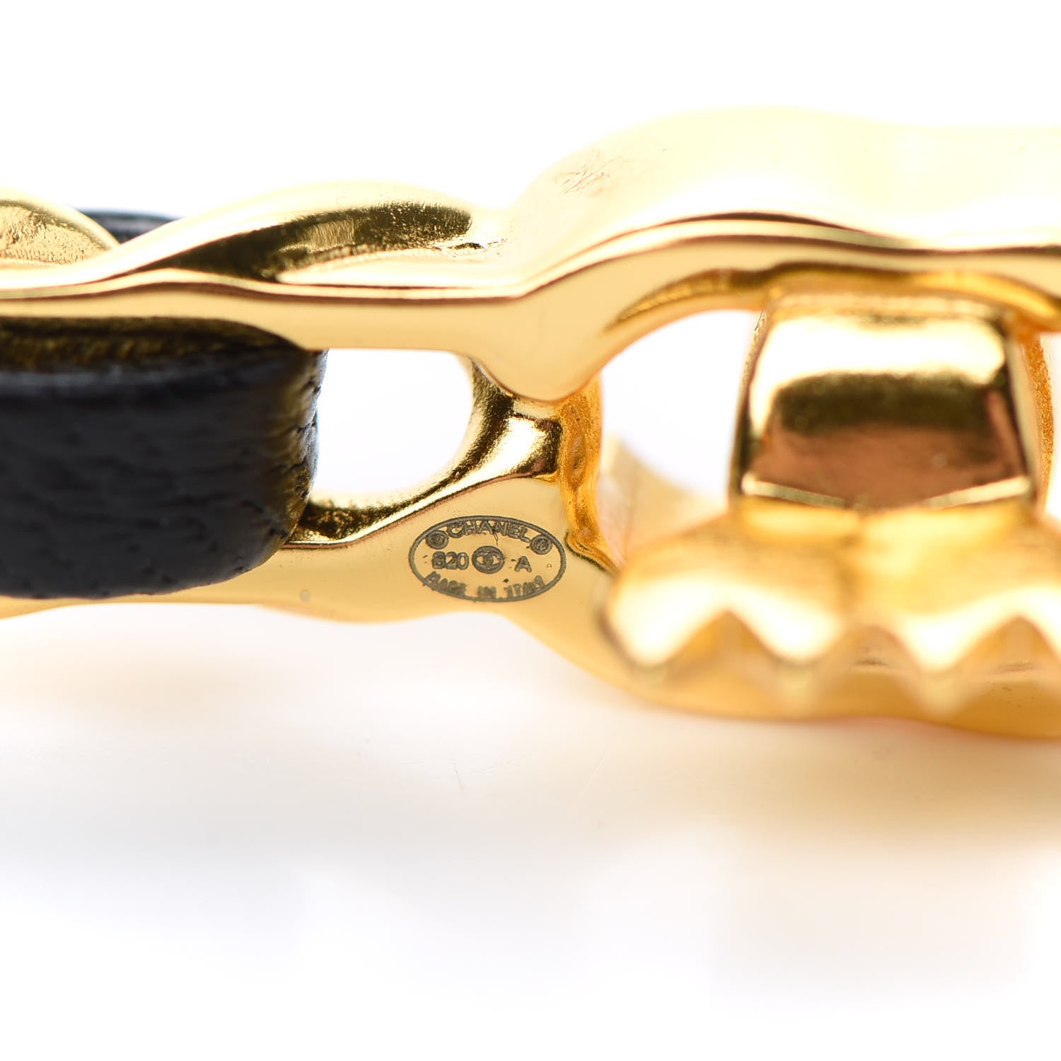Chanel Pearl Lambskin CC More Is More Hair Clip Black Gold 4 of 5