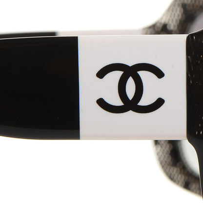 Chanel Acetate CC Lace Effect Sunglasses 5146 Black White 6 of 8