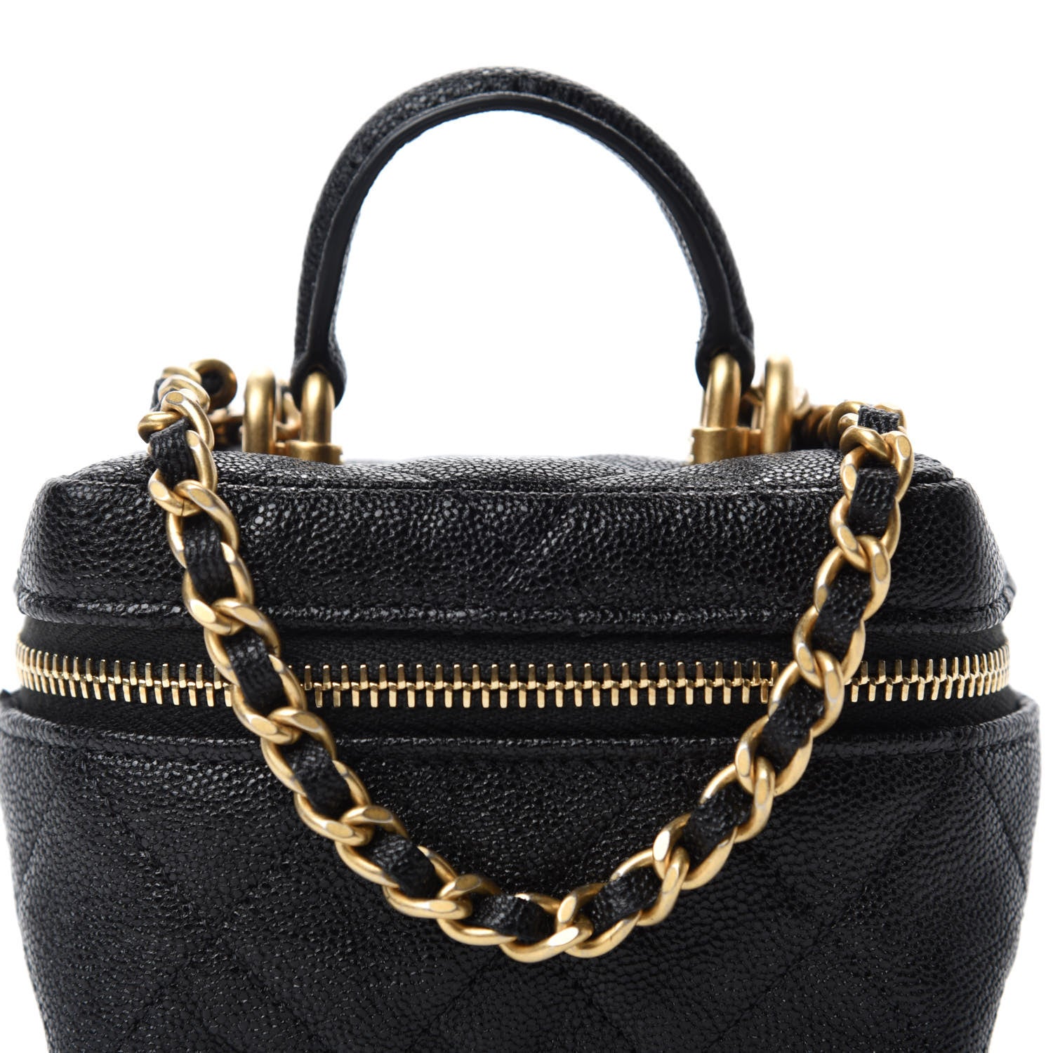Chanel Caviar Quilted Mini Top Handle Vanity With Chain Black 10 of 11