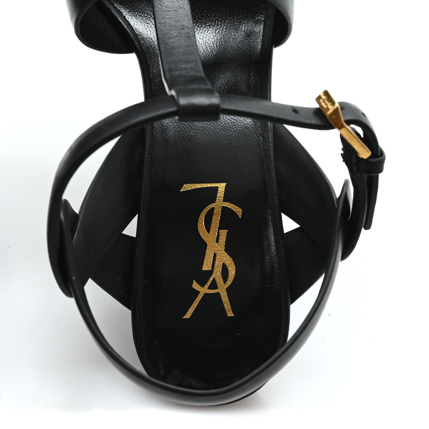 Saint Laurent Calfskin Tribute 105 Platform Sandals 38 Black 8 of 10