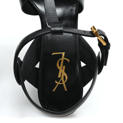 Saint Laurent Calfskin Tribute 105 Platform Sandals 38 Black 8 of 10
