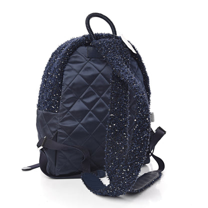 Chanel Tweed Nylon Quilted Astronaut Essentials Backpack Navy 3 of 10
