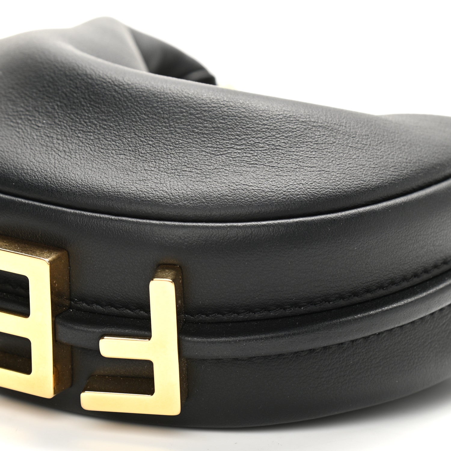 Fendi Vitello Grace Matte Nano Fendigraphy Hobo Charm Black 10 of 11