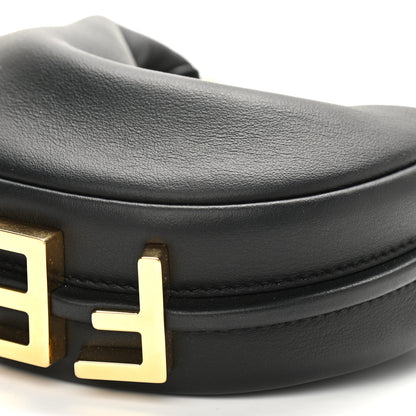 Fendi Vitello Grace Matte Nano Fendigraphy Hobo Charm Black 10 of 11