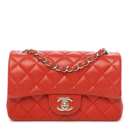 Chanel Lambskin Quilted Mini Rectangular Flap Red 1 of 10