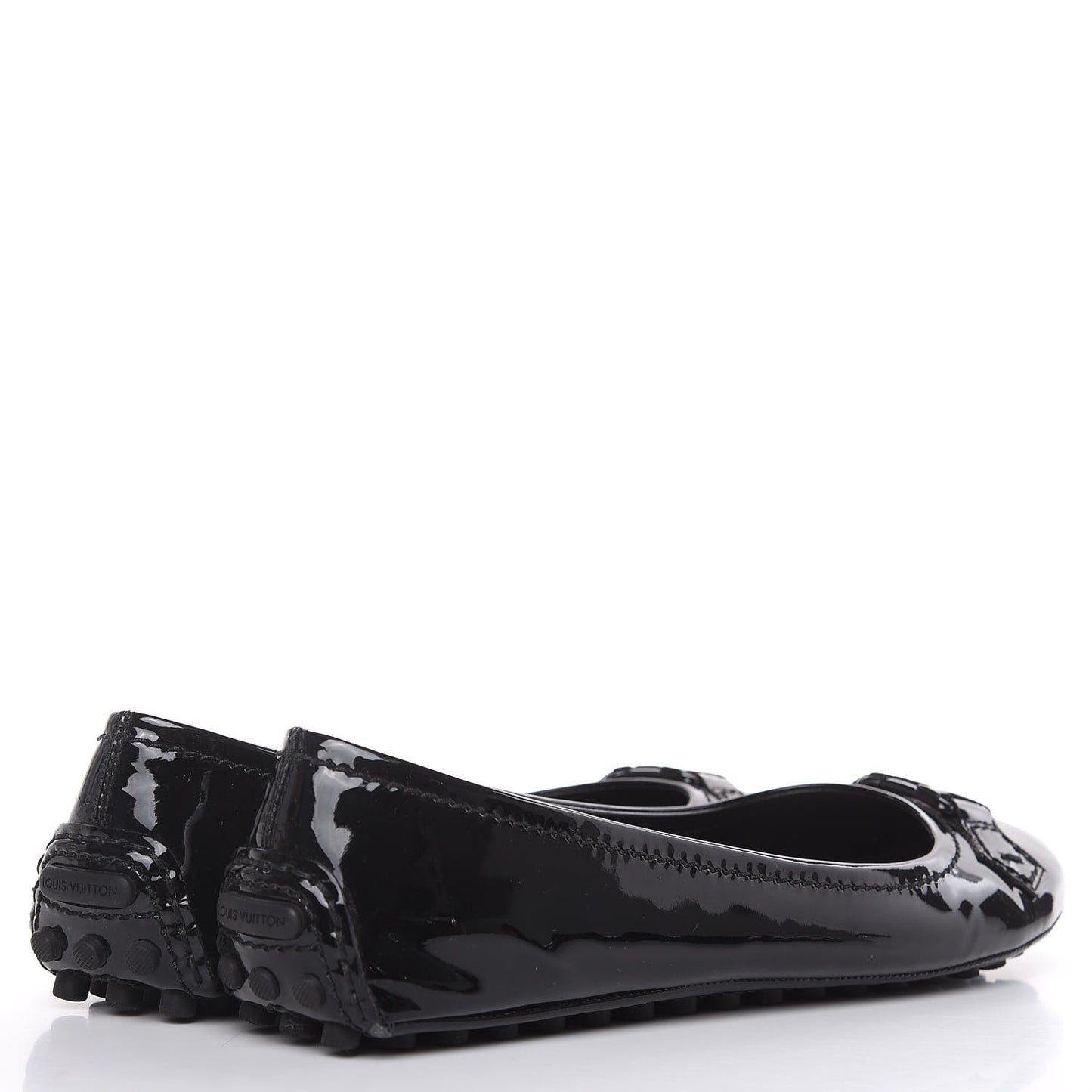 Patent Calfskin Oxford Ballerina Flats 38.5 Black