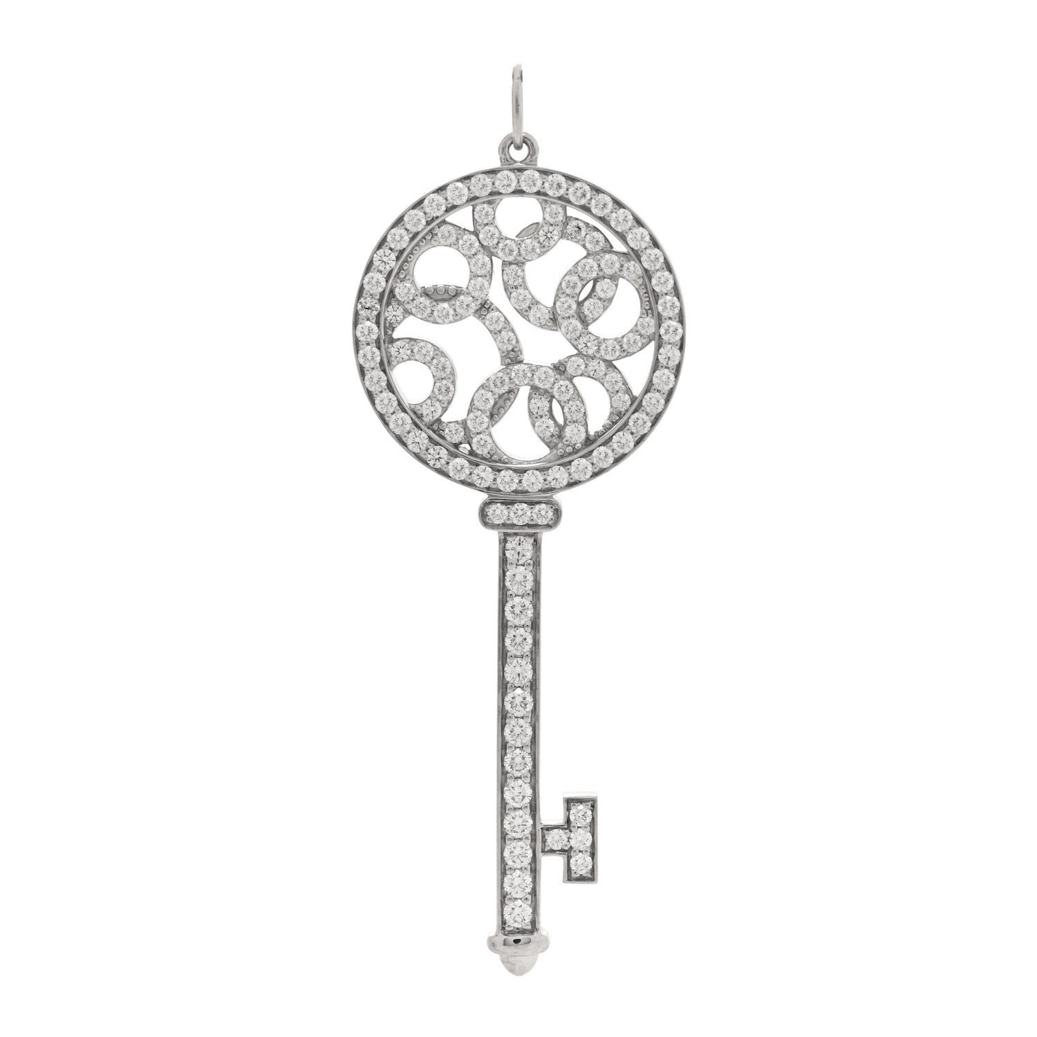 Tiffany Platinum Diamond Bubbles Key Pendant 1 of 4