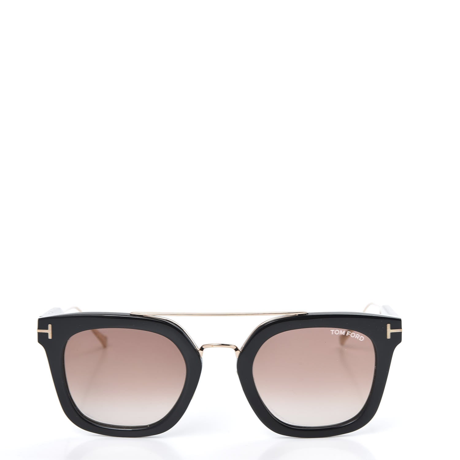Tom Ford Alex Squared Sunglasses TF541 Shiny Black Gradient Brown 2 of 8