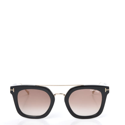Tom Ford Alex Squared Sunglasses TF541 Shiny Black Gradient Brown 2 of 8