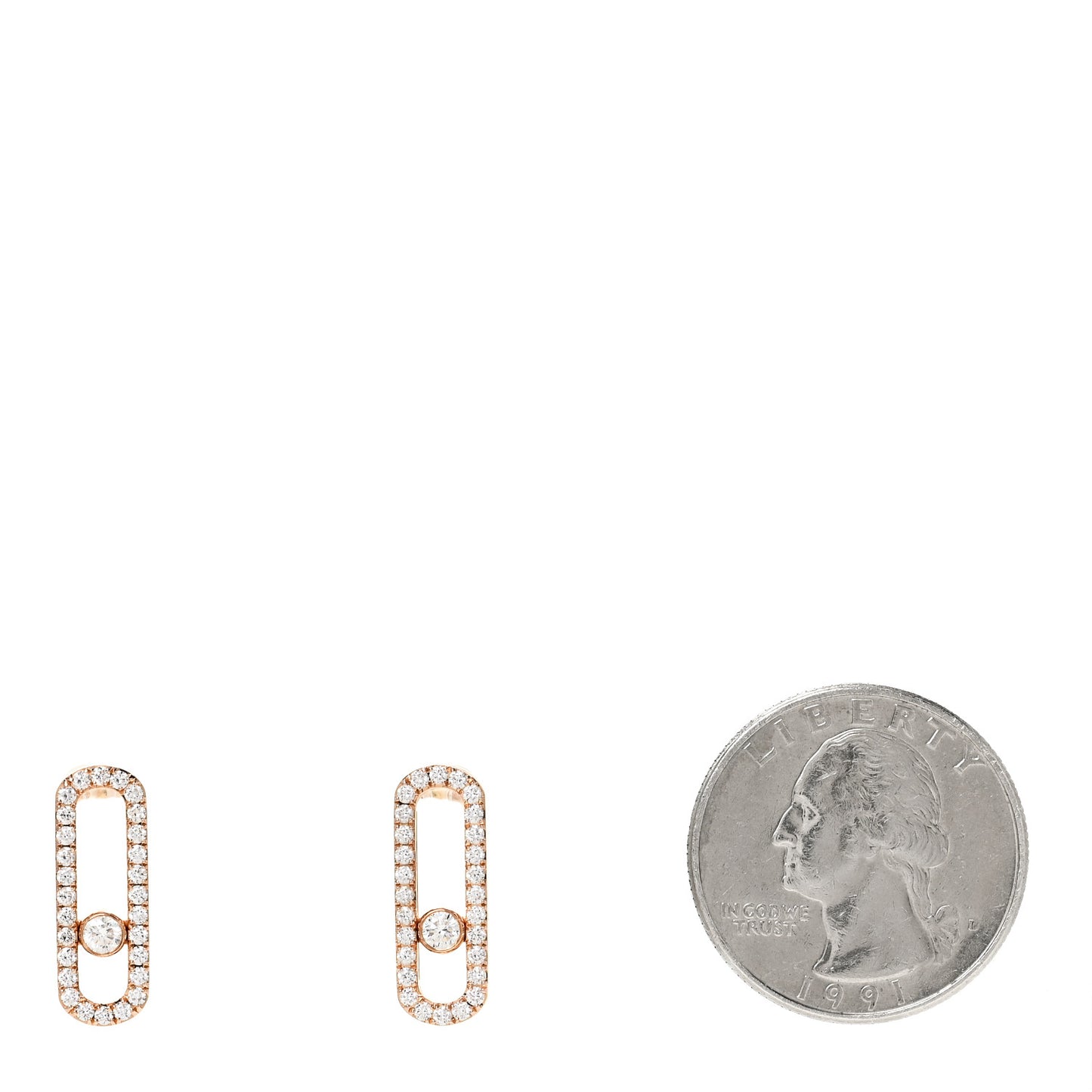18K Rose Gold Diamond Move Uno Pave Earrings
