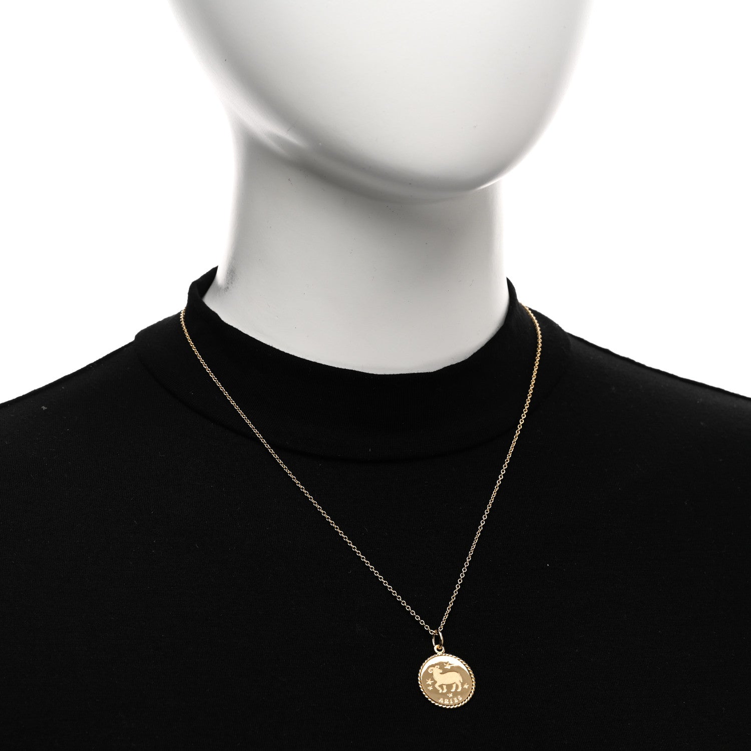 Tiffany 18K Yellow Gold Zodiac Aries Pendant Necklace 2 of 5