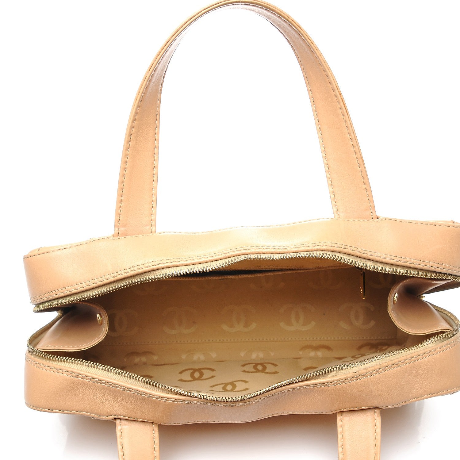 Chanel Lambskin Surpique Shoulder Bag Beige 5 of 10