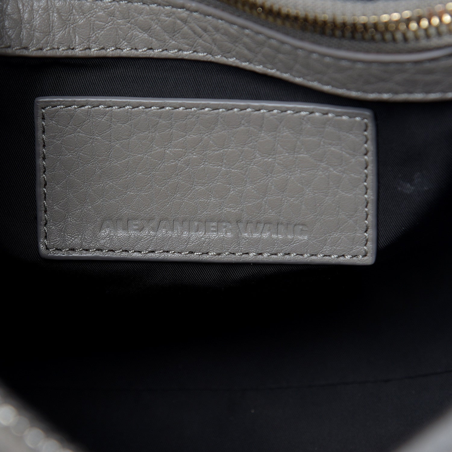 Alexander Wang Pebbled Lambskin Rockie Gray Pale Gold Hardware 6 of 9