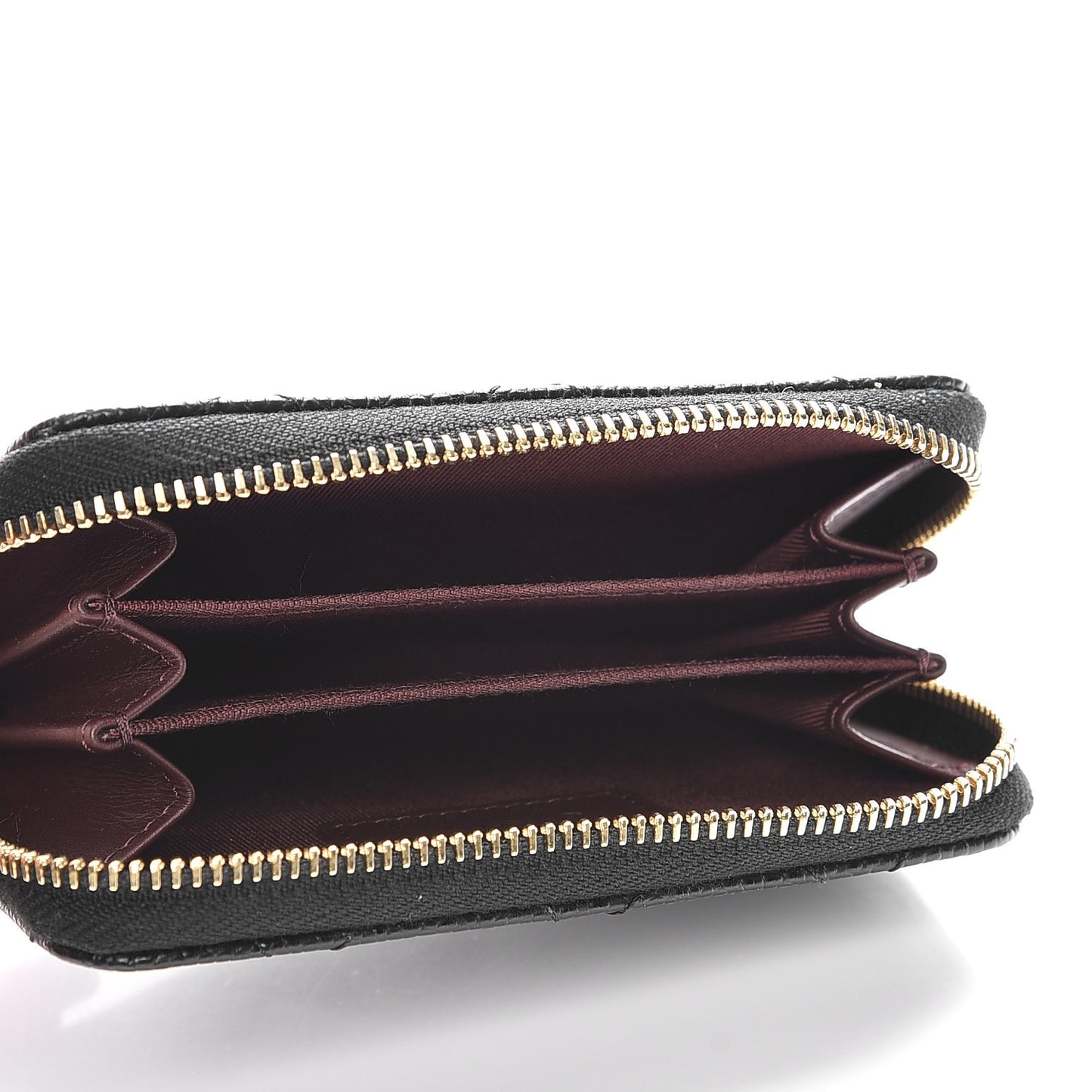 Caviar Quilted Zip Coin Purse Black