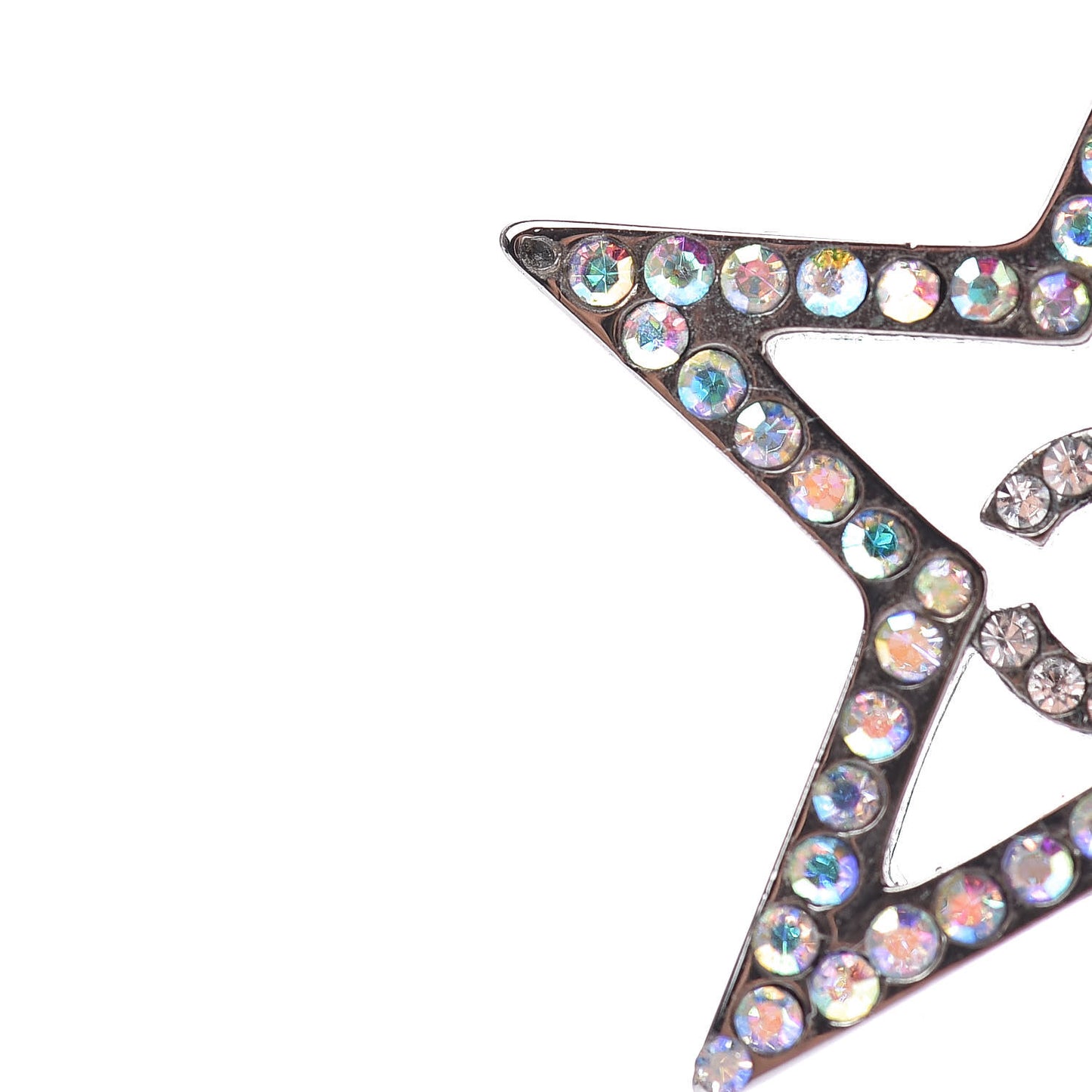 Ruthenium Crystal Star CC Earrings Iridescent Pink