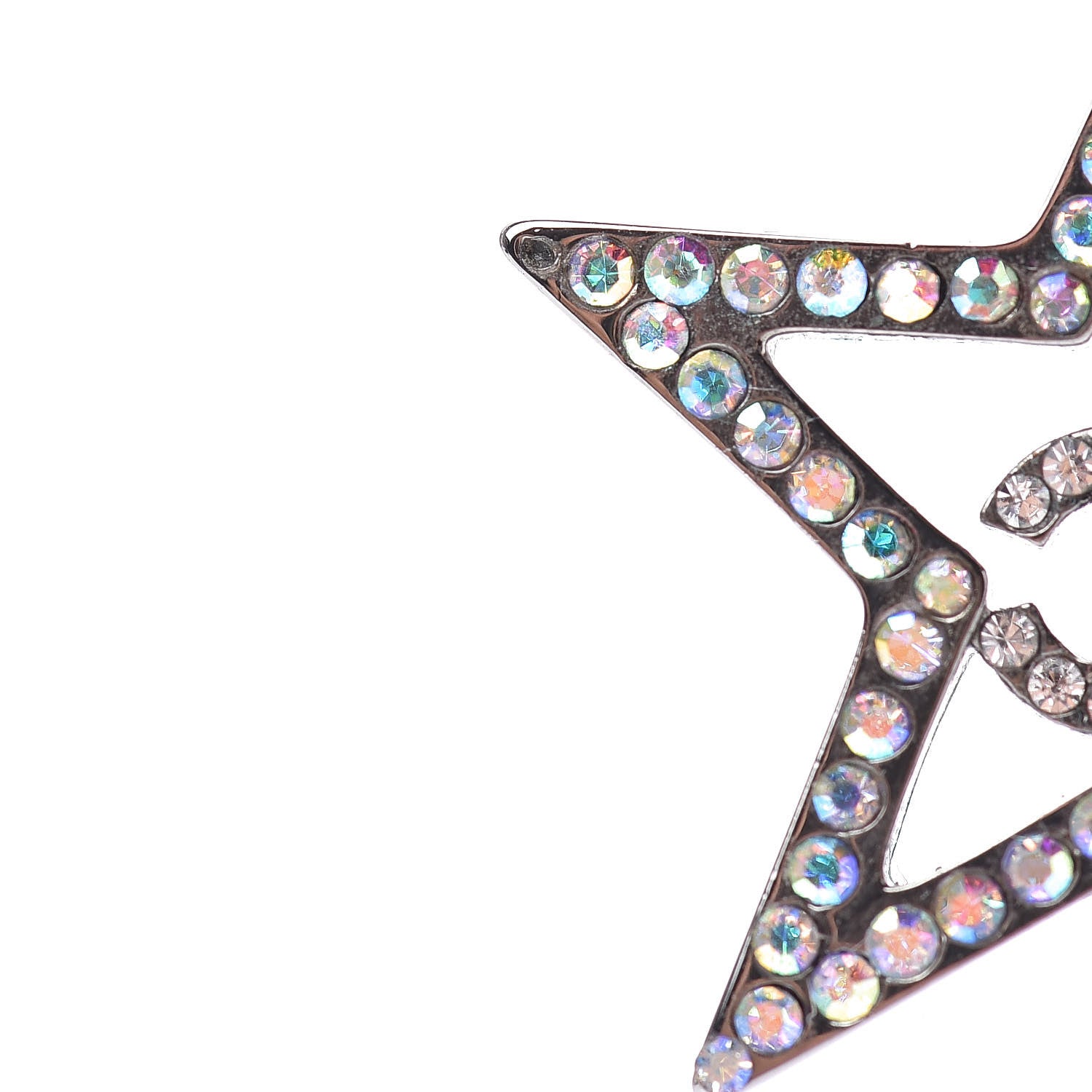 Chanel Ruthenium Crystal Star CC Earrings Iridescent Pink 5 of 5