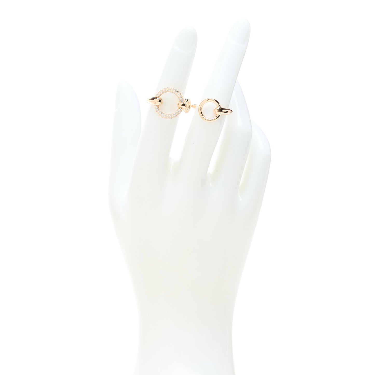 18K Rose Gold Diamond Filet d'Or Double Ring 55 7.25