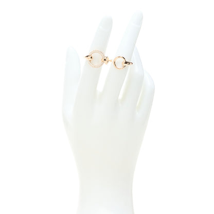 Hermes 18K Rose Gold Diamond Filet d'Or Double Ring 55 7.25 2 of 5