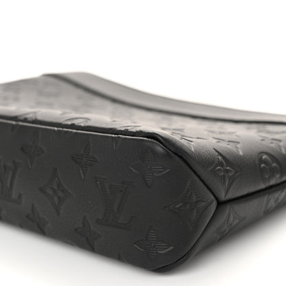 Louis Vuitton Shadow Calfskin Monogram Pochette Voyage Souple Black 9 of 10