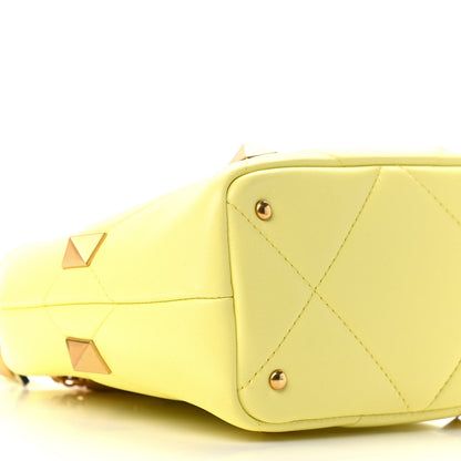 Valentino Garavani Nappa Small Roman Stud The Handle Bag Lime Sorbet 8 of 9