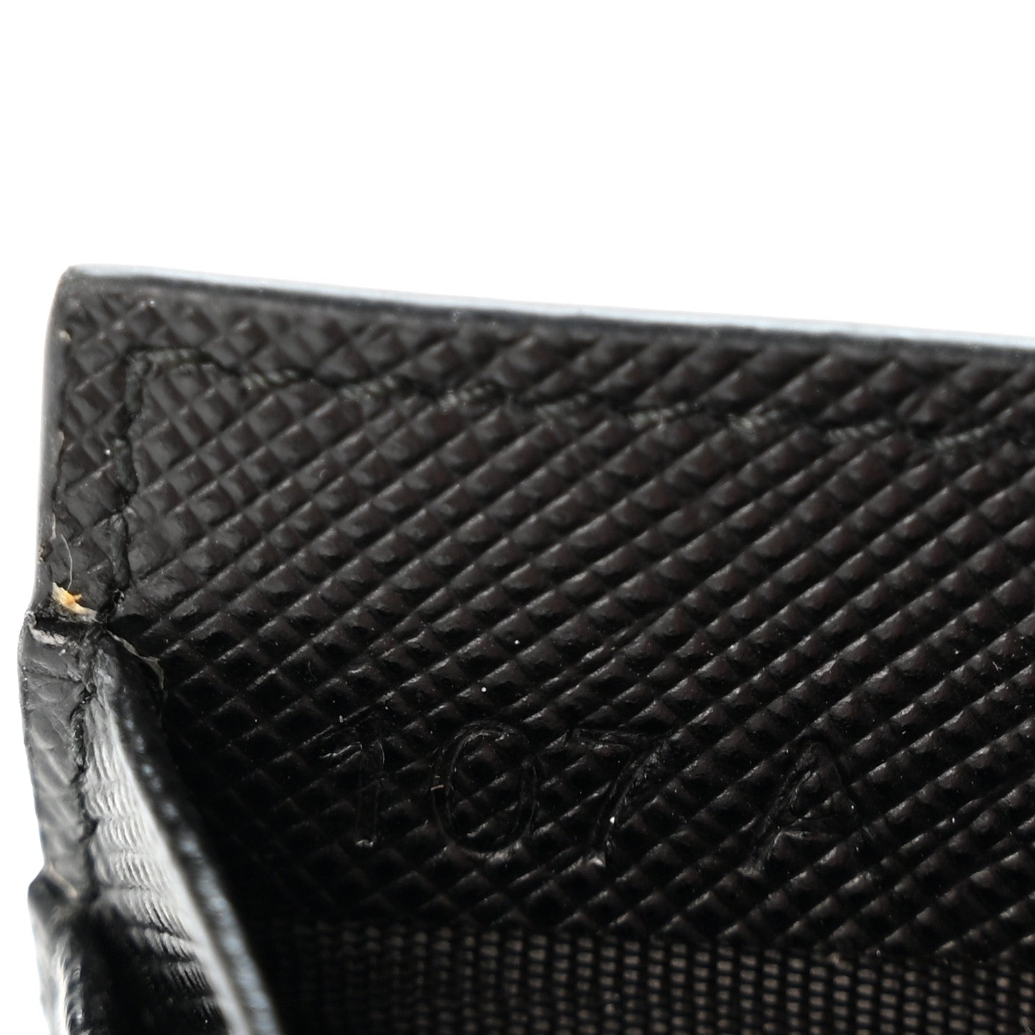 Prada Saffiano Metal Coin Case Card Holder Black 7 of 9