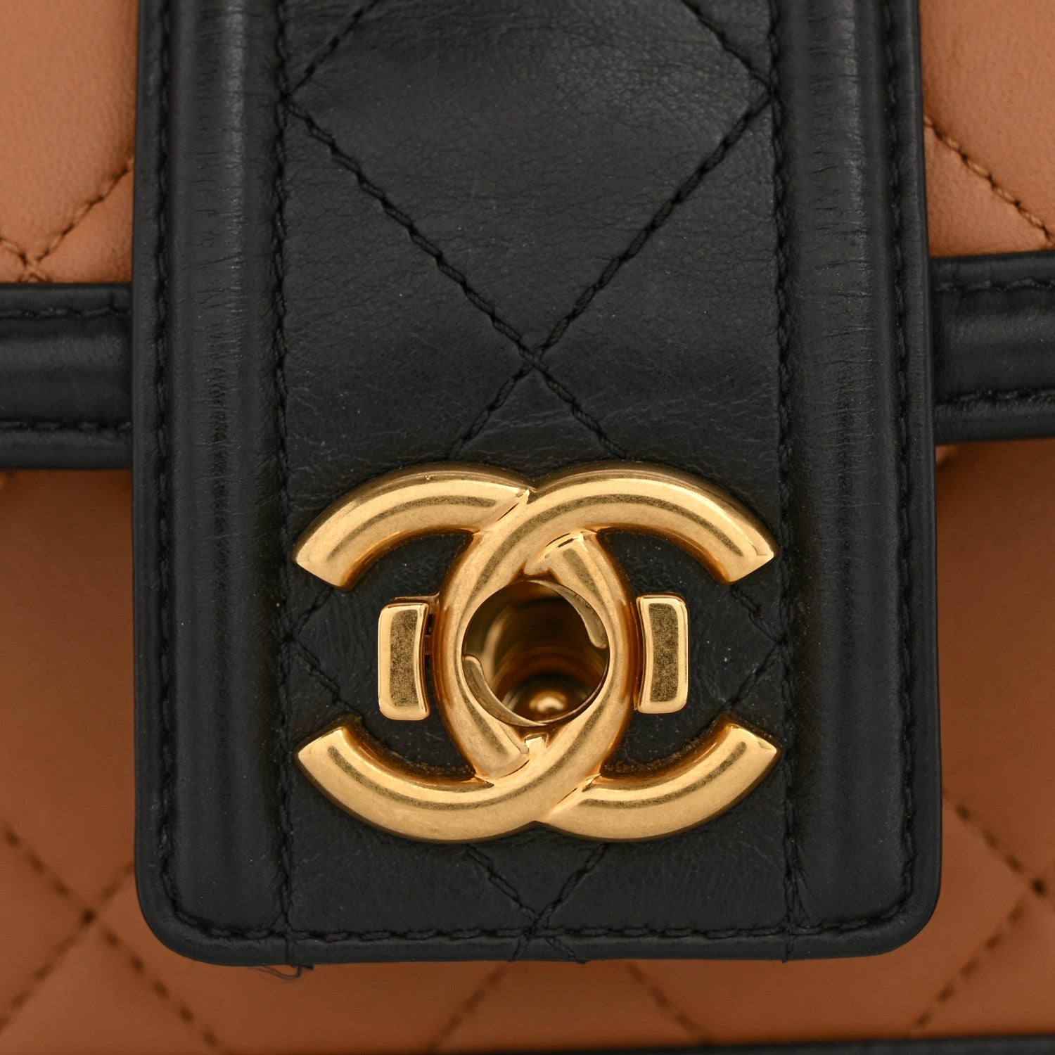 Chanel Lambskin Quilted Medium Elegant CC Flap Dark Beige Black 12 of 14