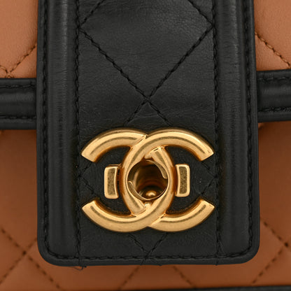 Chanel Lambskin Quilted Medium Elegant CC Flap Dark Beige Black 12 of 14