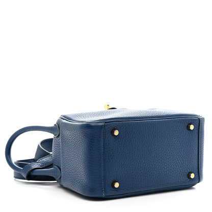 Hermes Taurillon Clemence Mini Lindy 20 Deep Bleu 4 of 21