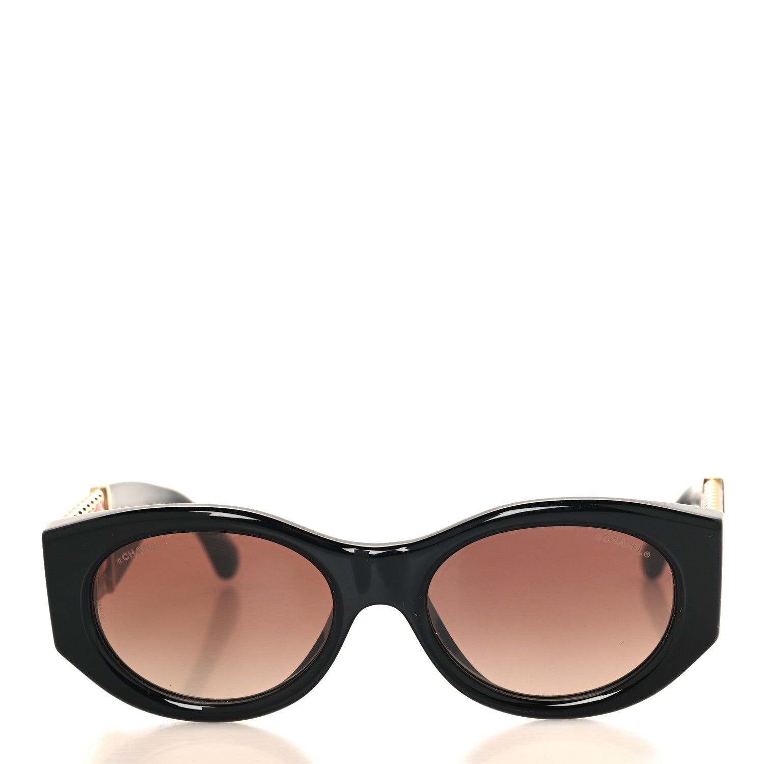 Chanel Acetate Calfskin Chain CC Sunglasses 5536-Q-A Black 2 of 6