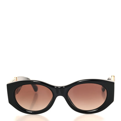 Chanel Acetate Calfskin Chain CC Sunglasses 5536-Q-A Black 2 of 6