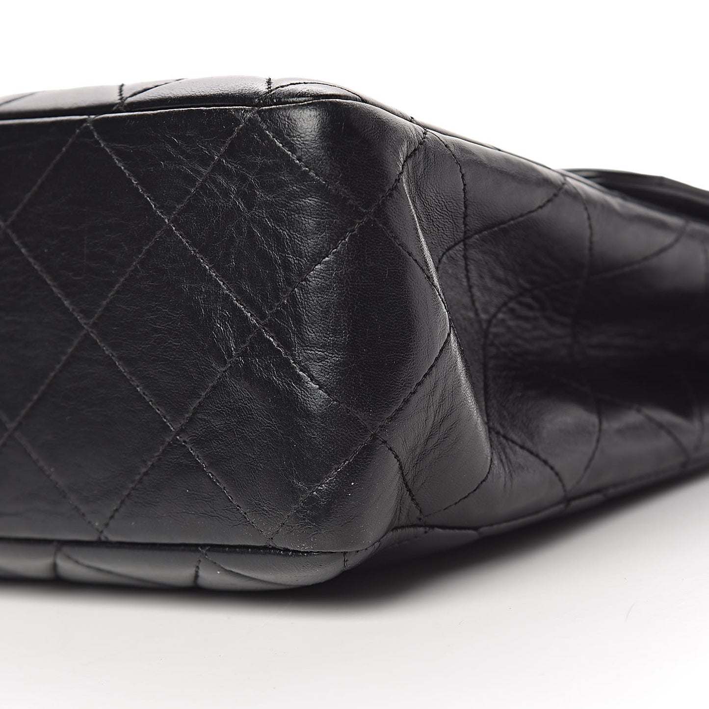 Lambskin Quilted Jumbo Single Flap Black