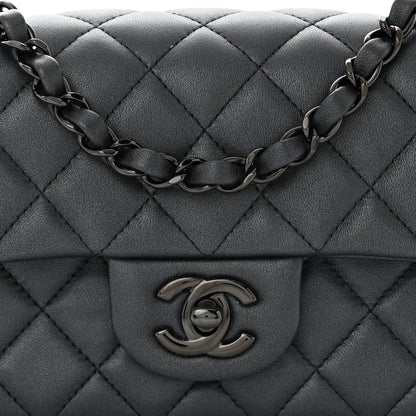 Chanel Pearly Lambskin Quilted Mini Rectangular Flap So Black 8 of 11
