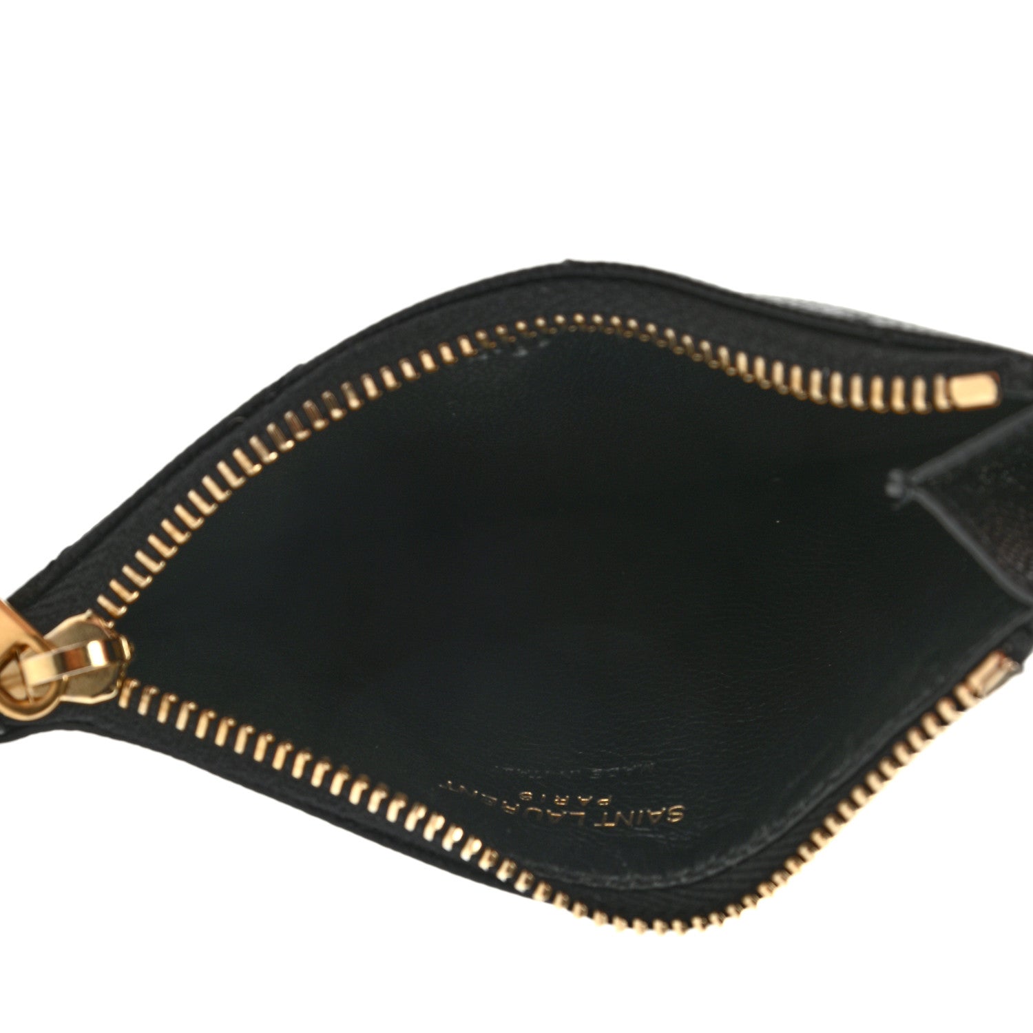 Saint Laurent Monogram Grain de Poudre 5 Fragments Zip Pouch Card Holder Black 5 of 7