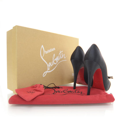 Christian Louboutin Crepe Satin Madame Butterfly 120 Pumps 37.5 Black 3 of 6