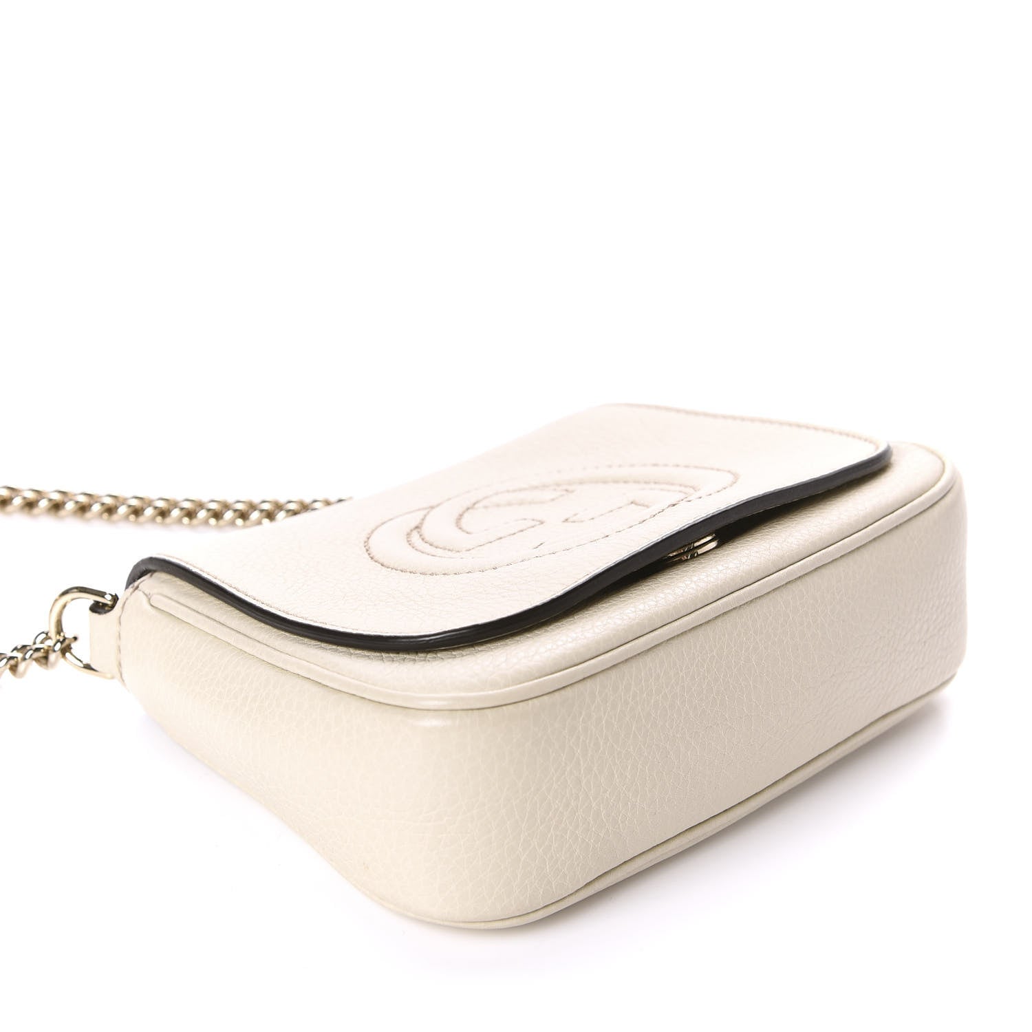 Gucci Pebbled Calfskin Small Soho Flap Crossbody Off White 4 of 11