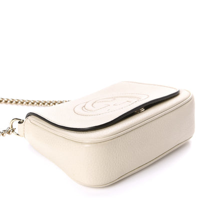 Gucci Pebbled Calfskin Small Soho Flap Crossbody Off White 4 of 11