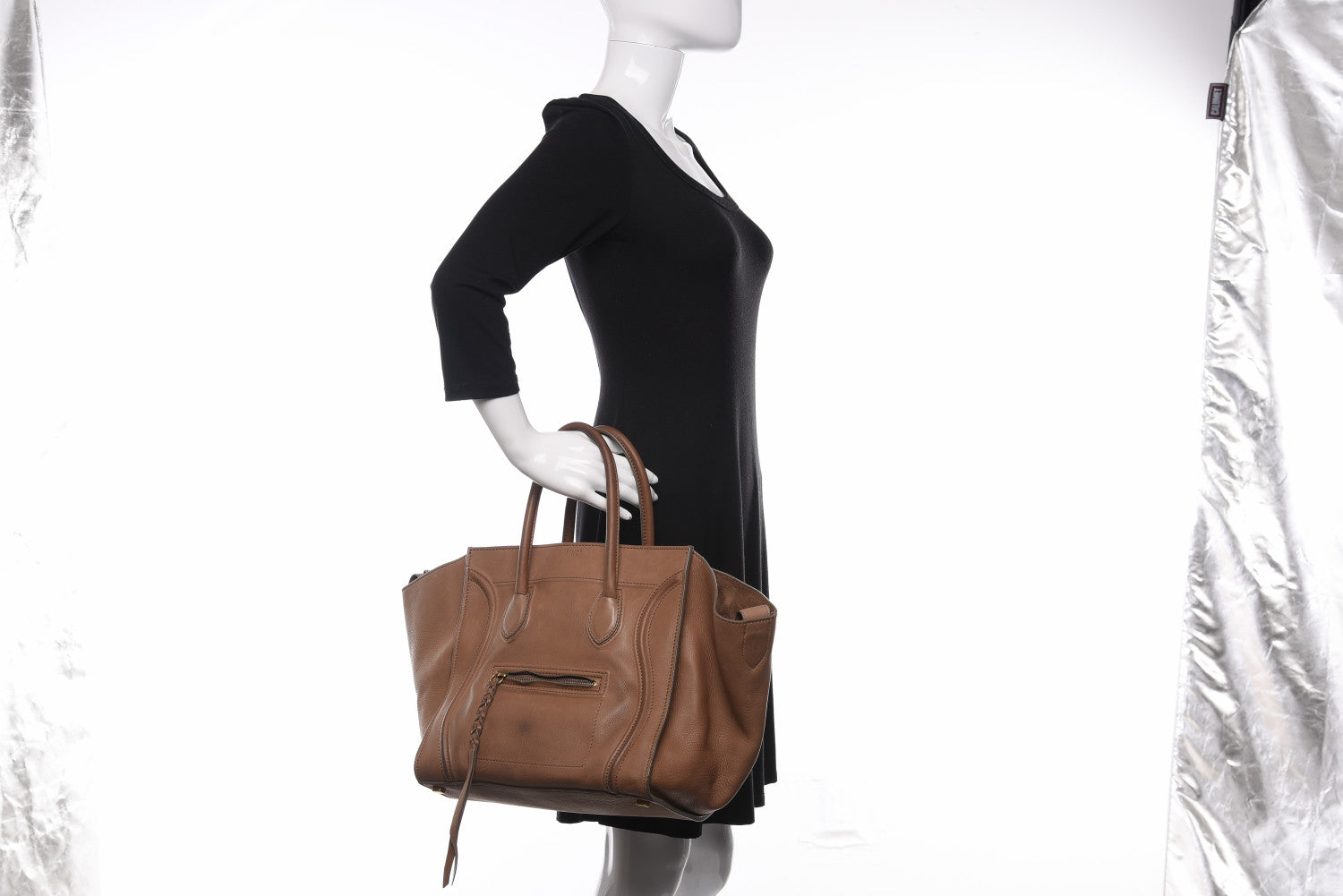 Celine Supple Calfskin Medium Phantom Luggage Taupe 3 of 23