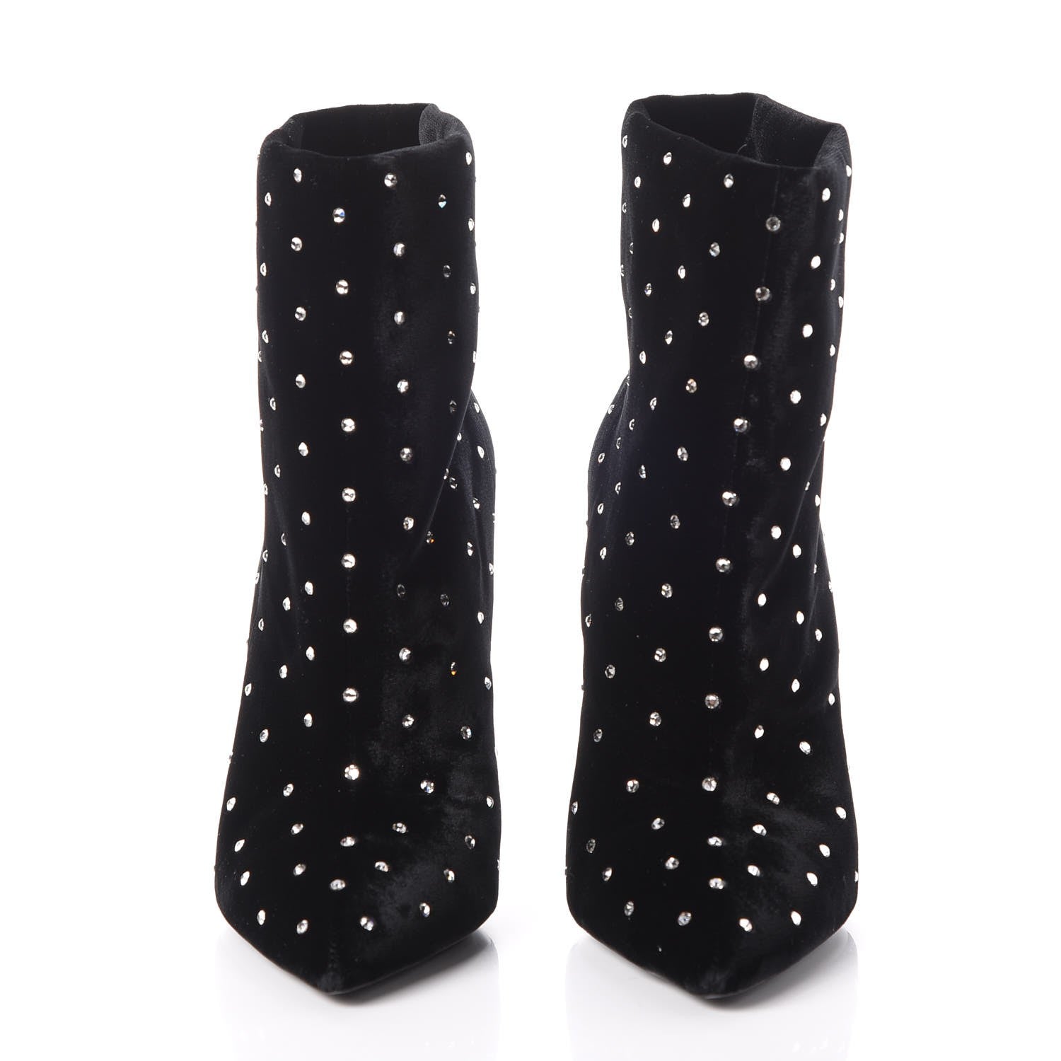 Saint Laurent Velluto Master Crystal Freja Ankle Booties 40 Black 2 of 9