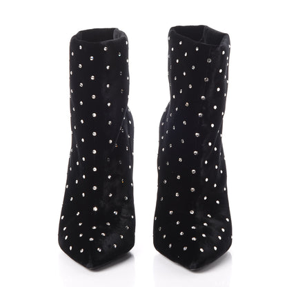 Saint Laurent Velluto Master Crystal Freja Ankle Booties 40 Black 2 of 9