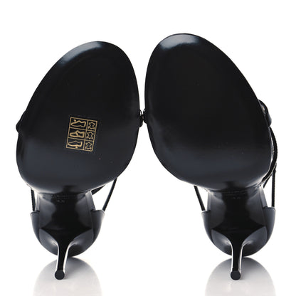 Saint Laurent Patent Calfskin Cassandra 100 Sandals 36 Black 6 of 10