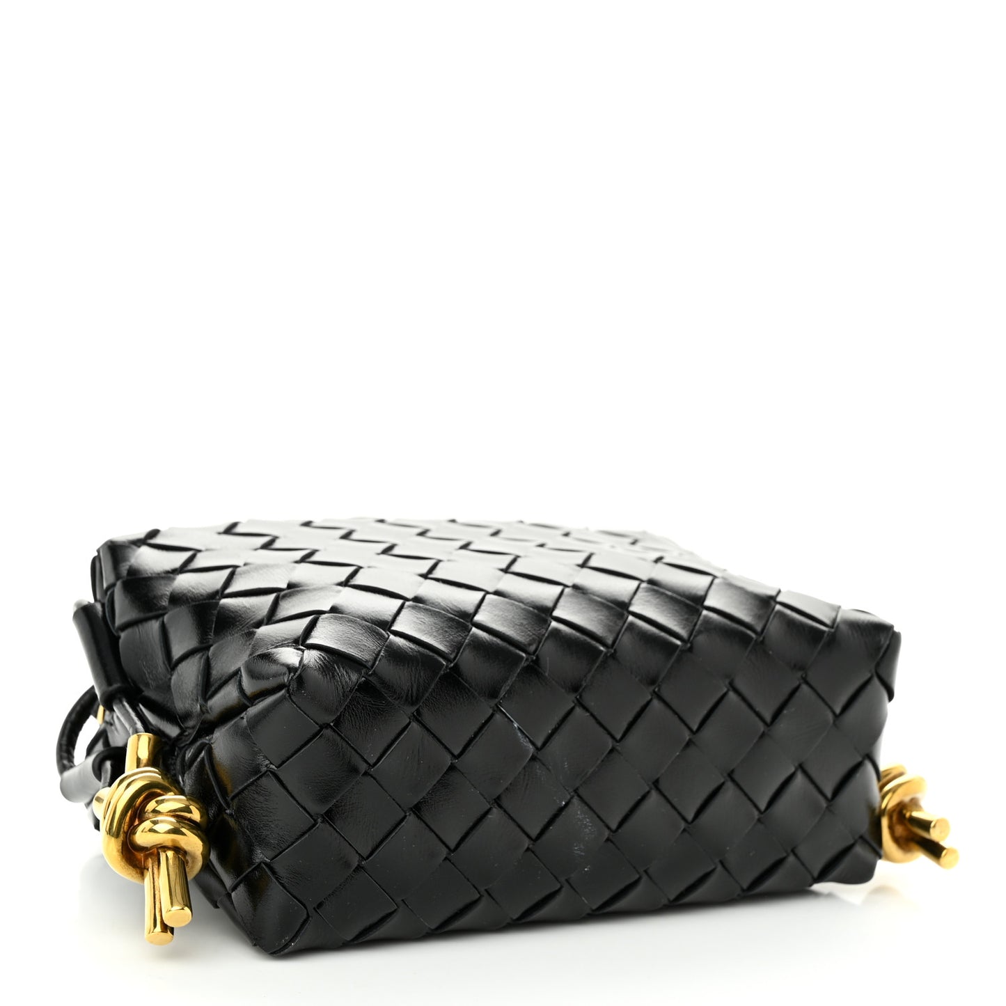 Nappa Intrecciato Metallic Knot Mini Loop Camera Bag Black