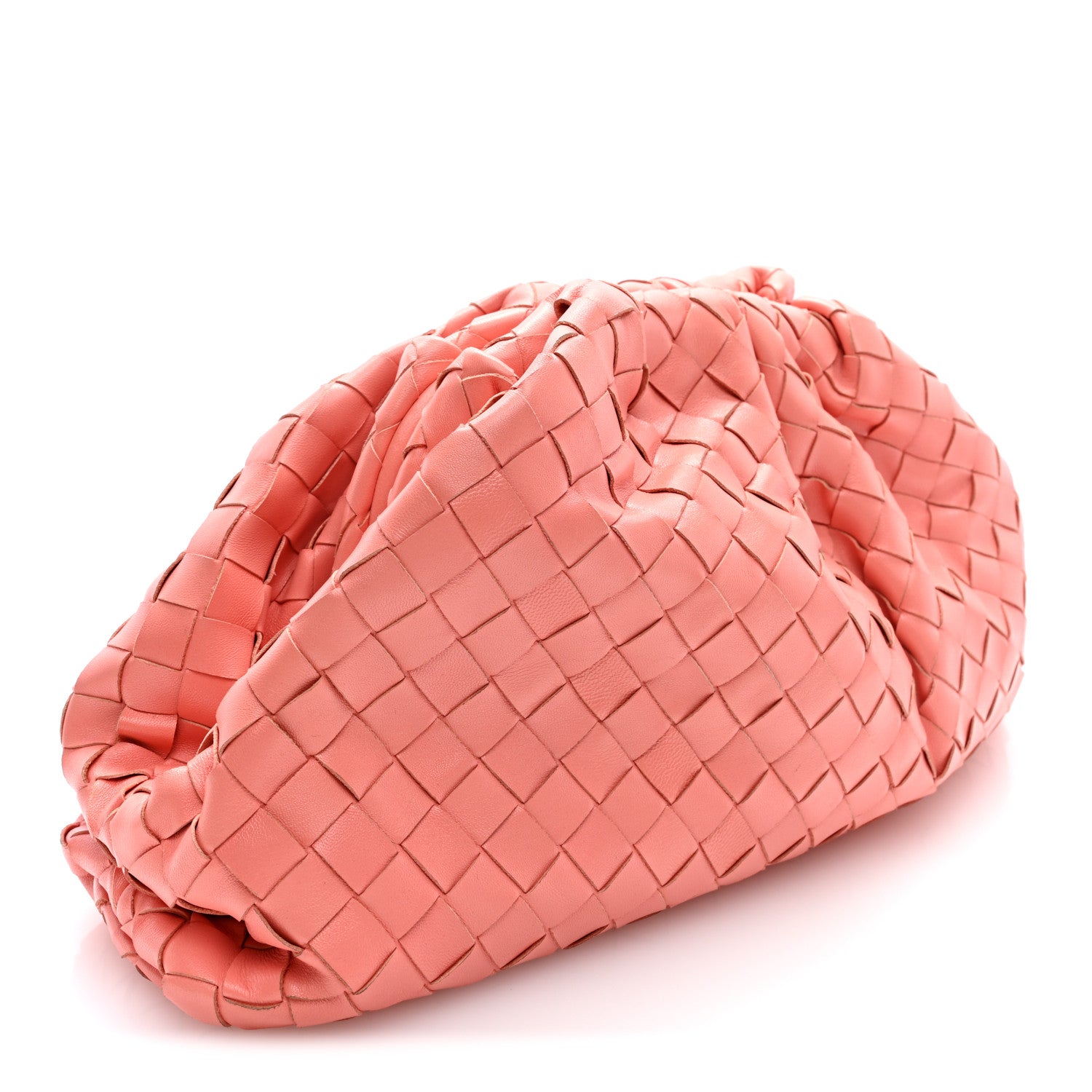Bottega Veneta Nappa Maxi Intrecciato The Pouch Oversized Clutch Peach 3 of 9