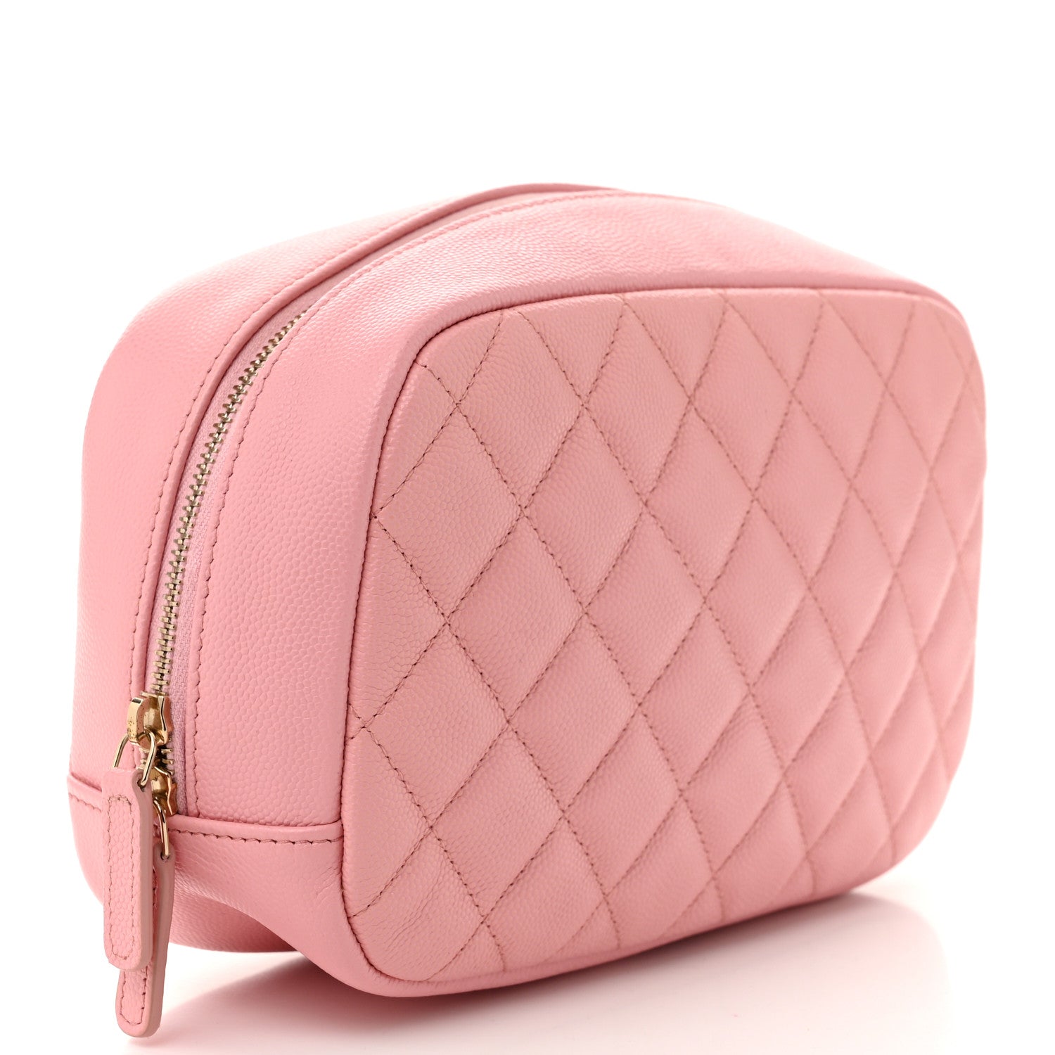 Chanel Caviar Quilted Medium Curvy Pouch Cosmetic Case Light Pink 3 of 10