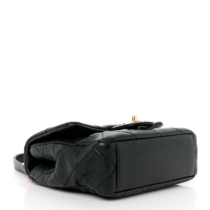 Chanel Shiny Caviar Quilted Mini Top Handle Flap Black 4 of 13