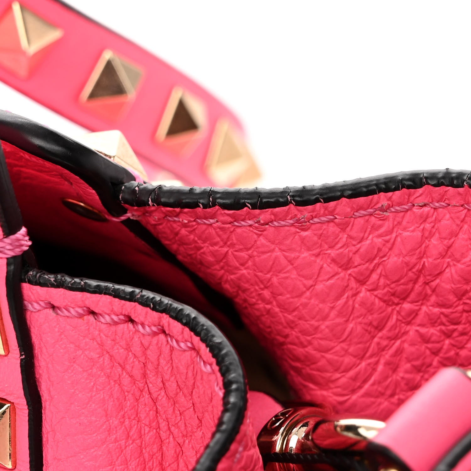 Valentino Garavani Vitello Medium Rockstud Tote Fuxia Fluo 13 of 13