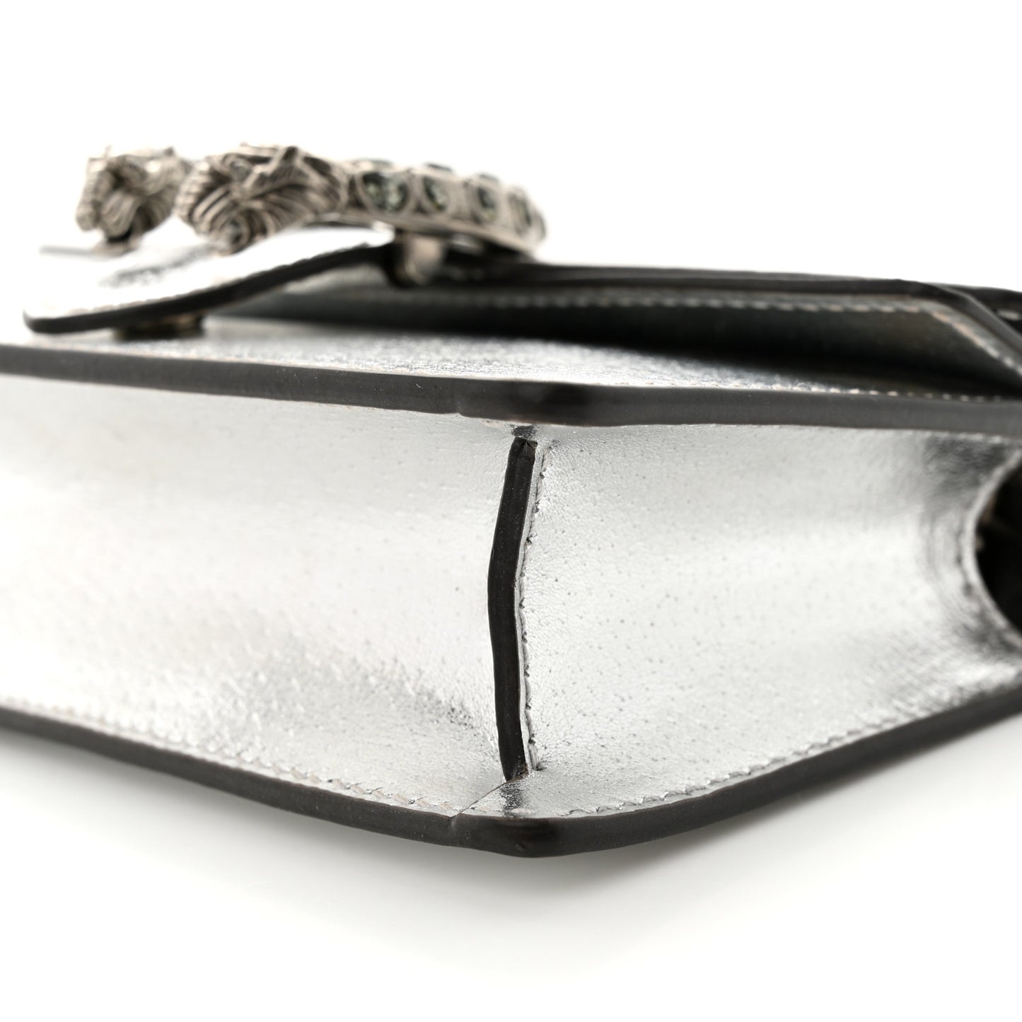 Metallic Calfskin Super Mini Dionysus Shoulder Bag Silver