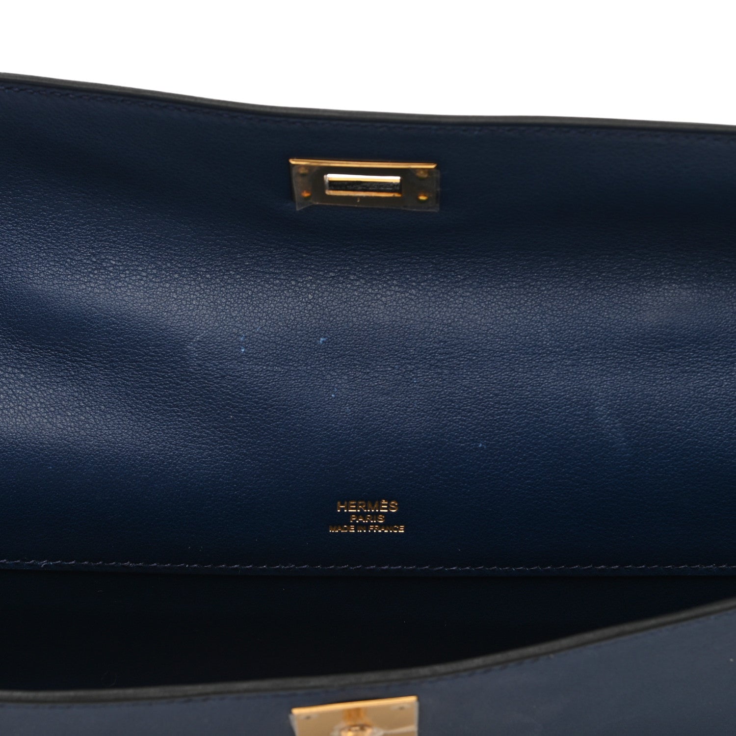 Hermes Swift Kelly Cut Clutch Pochette Bleu De Malte 10 of 11