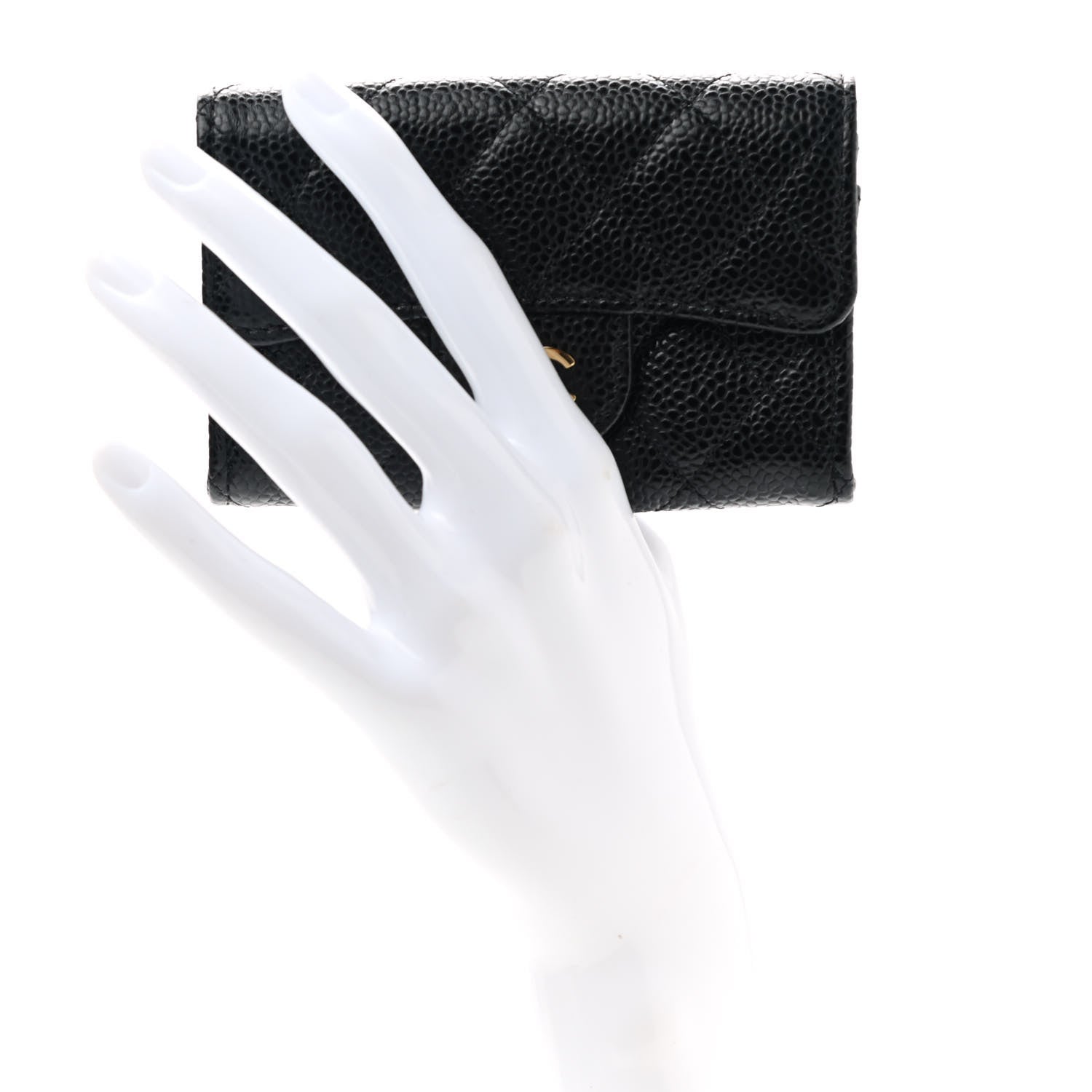 Chanel Caviar Quilted Flap Card Holder Wallet Black 4 of 9