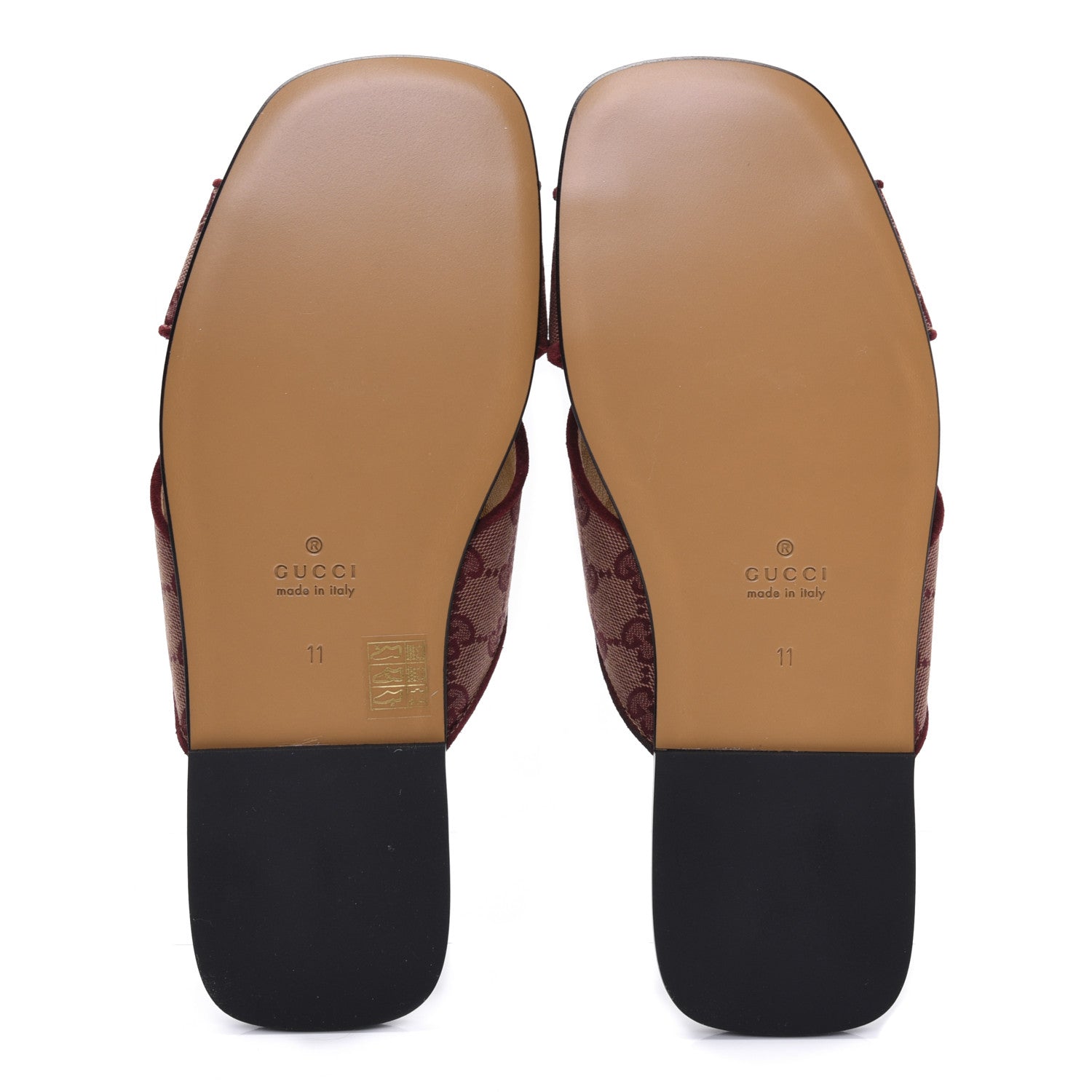Gucci Canvas GG Monogram Mens Criss Cross Slide Sandals 11 Sahara Rubino Chardonnay 5 of 8