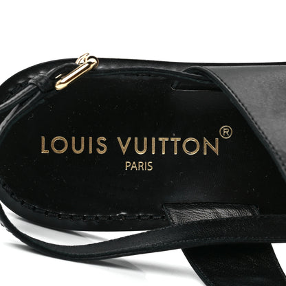 Louis Vuitton Glazed Calfskin Orsay Flat Sandals 40 Black 6 of 8